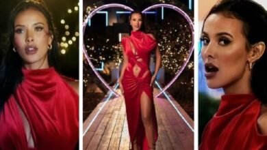 maya jama red dress