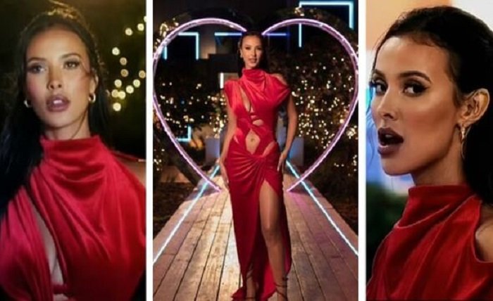 maya jama red dress